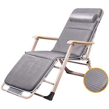 Imagem de Espreguiçadeira, cadeiras de jardim, cadeiras de pátio reclináveis para pessoas pesadas, praia, acampamento, acampamento, portátil, dobrável, para casa, lounge, com almofadas, suporte de 200 kg (cor,