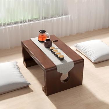 Imagem de Mesa de chão japonesa, multifuncional, retangular, de madeira, moderna tatami, mesa de centro japonesa, mesa baixa para sala de estar, chá, decoração de casa, artesanato resistente.