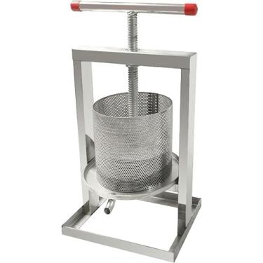 Imagem de FYLFANYAN Prensa de vinho, prensa de mel manual de aço inoxidável, extrator de mel, ferramenta extratora de cera de abelha com alavanca de prensa rotativa