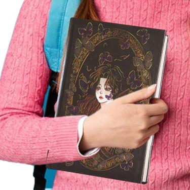 Imagem de Gothic Notebook - Gothic Diary Coloring Page Illustration Handbook - Vintage Women's Men's Journal Notebook Personal Diary for Writing, 256 Pages