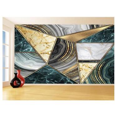 Imagem de Papel De Parede 3D Estilo Marmore Cores Formas 3,5M Mbr49 - Você Decor