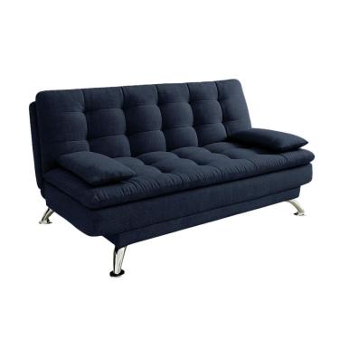 Imagem de Sofá-Cama Casal 3 Lugares Premium Linho Azul Marinho