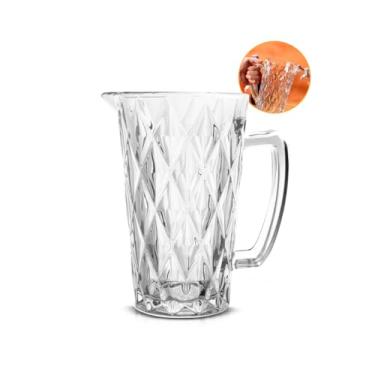 Imagem de Jarra de Vidro Transparente Diamante, 1.2 Litros, para Suco Água Vinho, 20cm x 12.5cm