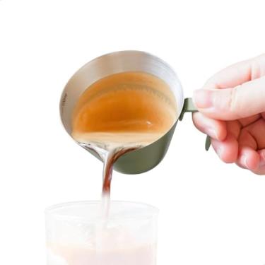 Imagem de watchget Copos de café expresso de aço inoxidável, bico único e copo medidor de balança com alça, capacidade de 100 ml, acessórios de café expresso para cafeteira, verde