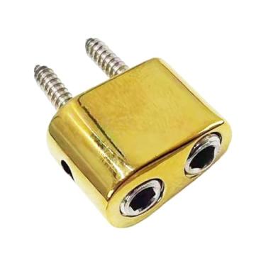 Imagem de Almencla Conjunto de ponte e cordal para guitarra elétrica sem cabeça, peças para guitarra, cavalete único com chave, Fechadura de Corda Dourada