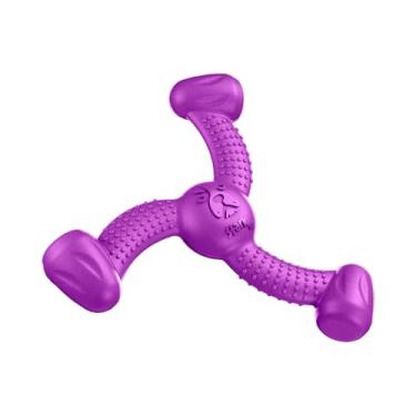 Imagem de Mordedor Rokka Stark Pet, Tamanho Pequeno, Brinquedo para Cães de Pequeno Porte, em Borracha Resistente Atóxica, Cor Roxo Neon