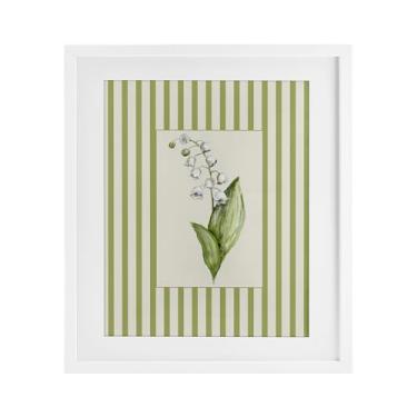 Imagem de Stupell Industries Listrado Lírio do Vale Impressão emoldurada branca sob vidro, design por Lisa Wehmeyer, 16 x 13