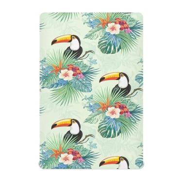 Imagem de Burbuja Lençol de berço de hibisco Toucans para meninos e meninas, lençol com elástico 71 x 132 cm para colchões de berço padrão e infantil, macio e respirável
