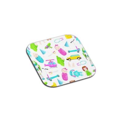 Imagem de Porta Copos Com Ilustração Personalizada Bonecas e Robôs Para Bebês - Tamanho 10x10 cm