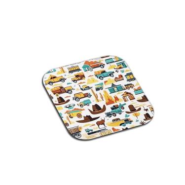 Imagem de Porta Copos Com Ilustração Personalizada Contos e Aventuras do Oeste Selvagem - Tamanho 10x10 cm