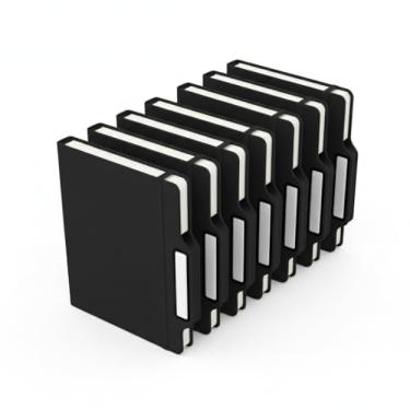 Imagem de Caderno de Anotações com Suporte para Caneta, Capa Dura em PU, 80 Folhas Não Pautadas, Cor Preta, com Lápis Infinito de Ponta Dupla, 21,3x15,8x1,5cm (10, Preto)