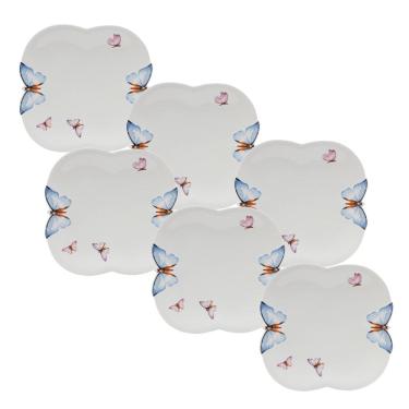 Imagem de Conjunto de Pratos Rasos 06 Peças Borboletas Wolff