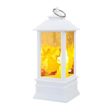 Imagem de YOUTHINK Luzes de Lanterna de Natal, Operadas por Bateria, Decoração de Lanterna Suspensa Externa e Interna Com Boneco de Neve de Veado Anjo Papai, Pequenas (Anjo Branco Pequeno)