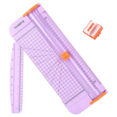 Imagem de Cortador de papel A4 - Aparador de papel de 30 cm com 2 peças de lâminas de substituição com régua lateral de proteção para cartão de presente, cupom, etiqueta, cartolina, foto