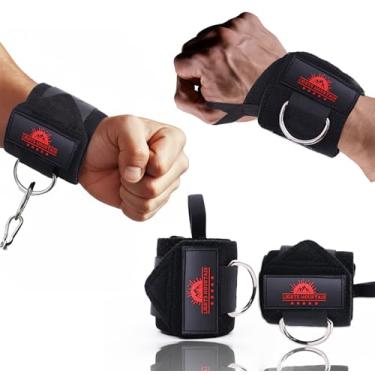 Imagem de Lights Mountain Envoltórios de pulso para halterofilismo com anel em D – suporte de pulso resistente para supino, levantamento terra, prensa aérea – envoltórios de academia para homens e mulheres, uso