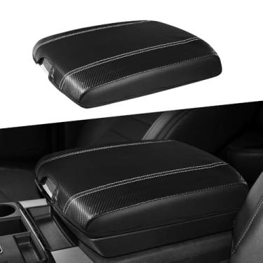 Imagem de DEYTOP Capa de console central para Dodge Ram 1500/2500/3500 2009-2018 acessórios capa de apoio de braço de carro para 2013 2014 2018 Ram 1500 acessórios protetor de almofada (fibra de carbono com