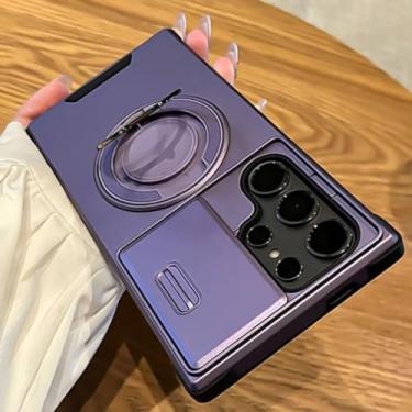 Imagem de Capa com suporte de anel metálico oculto e rotação de 360° para Samsung S25 Ultra S24 Plus S23 Fe S22 S21, capa protetora anti-queda (para S23 Ultra/Roxa)