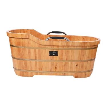 Imagem de Banheira de imersão e vaporização de madeira de cedro de luxo para adultos – barril de spa completo com tampa, gerador de vapor, banco, encosto e kit de drenagem, várias opções de tamanho (madeira