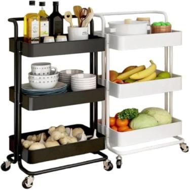 Imagem de Cesta para frutas e vegetais, design multiuso, tres andares, e leve , Elegante.