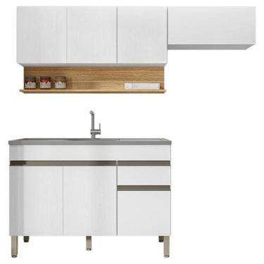 Imagem de Cozinha Modulada Line Ktp Supremo 3 Pçs Balcão Pia Freijó - Kit's Para