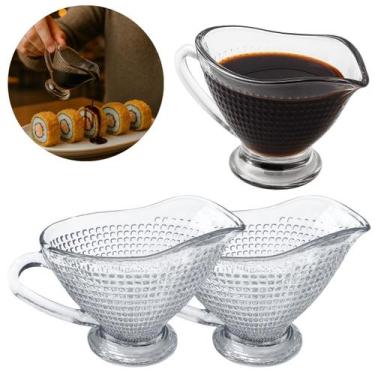 Imagem de Kit 2 Molheiras de Vidro 170ml Porta Shoyo Suco Limão - Freecom