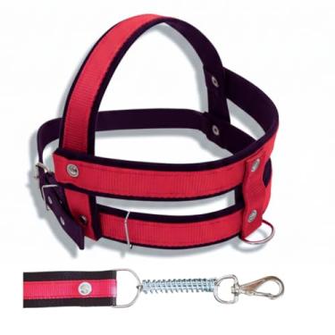Imagem de Conjunto Peitoral Com Guia De Nylon Reforçado Super Resistente Para Cachorro Cão Grande Porte Anti Puxão (Vermelho, P)