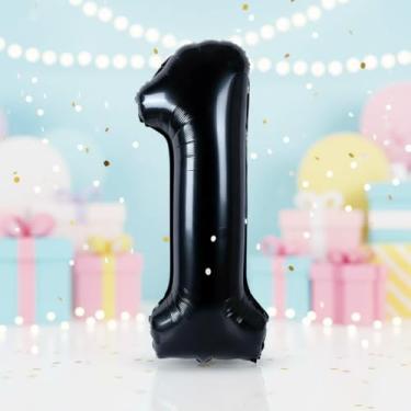 Imagem de 1 peça, balões digitais pretos de 81 cm, decoração de festa de aniversário, globos de aniversário, artigos de festa de balão, adereço de foto, arranjo de decoração de cena de aniversário de
