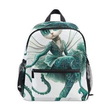 Imagem de GAIGEO Fashion Cat Dressed Fairy Mini Toddler Backpack, 10x4x12 In, Girls Backpack Includes Water Bottle Pockets, Whistle Clip for Safety