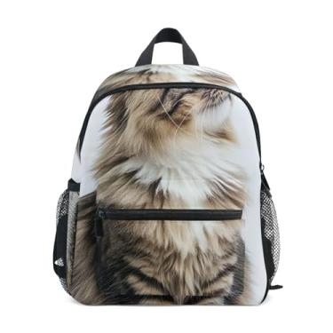 Imagem de Maine Coon Cat Print Kids Small Backpack with Whistle, Adjustable Chest Strap, Toddler Girl Backpack Lightweight & Compact for Ages 3-8
