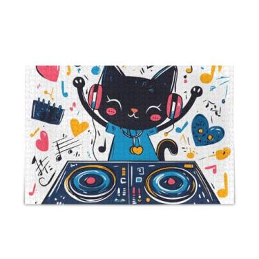 Imagem de 1000 Piece Cute Cat Black Jigsaw Puzzles, Paper and Wood Composite, Puzzle for Teens with Lettered Backing