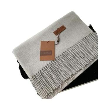 Imagem de Cachecol Feminino Grosso E Quente De Cashmere 2024 Inverno Cor Sólida 