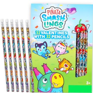 Imagem de Roblox Conjunto de 32 lápis Pinata Smashlings para sala de aula – Pacote com 32 lápis para crianças com personagens de videogame | Material escolar Pinata Smashlings