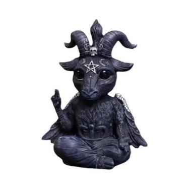 Imagem de Decoração De Mesa Escultura De Animal Em Resina Gato Mágico De Hallowe