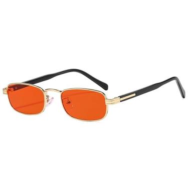 Imagem de Óculos de Sol com Armação Pequena de Metal, Proteção UV400, para Esportes ao Ar Livre, Corrida e Ciclismo, Dourado e Vermelho, Unissex.