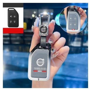 Imagem de Capa protetora para chave remota de carro, 2/4 botões, compatível com Volvo FH16/RC/FM/EVRO 6/Fh/ /CARGO/555/FM, acessórios para caminhões pesados(E-grey keychain)