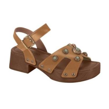 Imagem de Sandalia Feminina Beira Rio Anabela Bloco Boho Chic Detalhes Pedraria Ref: 8559.104-Feminino