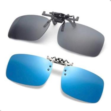 Imagem de Kit 2 Clip On Encaixa Oculos De Grau Polarizado Uv Motorista Dirigir-Masculino