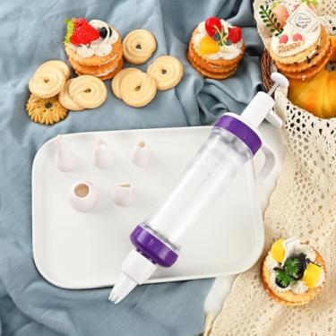 Imagem de Batedor de creme e kit de decoração para uso doméstico - com 1 batedor de creme e 7 pontas de decoração - Ferramentas DIY ideais para assar creme e decoração de bolos