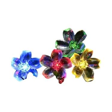 Imagem de Luzes De Cordão LED Solares Em Forma De Flor De Cerejeira Para Decoraç