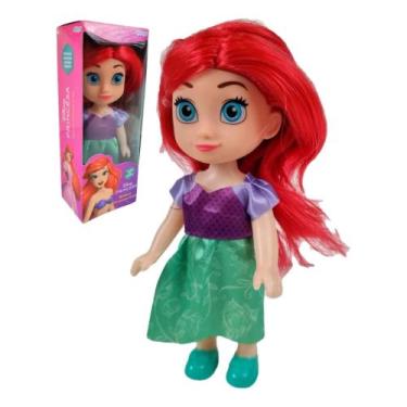 Imagem de Brinquedo Infantil Mini Boneca Princesa Ariel A Pequena Sereia 15cm +3