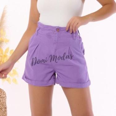 Imagem de Shorts Jeans 020 Bolso Colorido - Doutoras Modas , Roxo, G