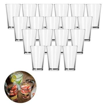 Imagem de Jogo Com 18 Copos Vidro Londres 240ML Bebidas Sucos Agua Luxo - DONA L