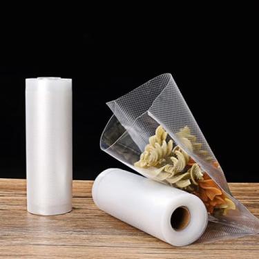 Imagem de Kit 5x Rolo de Saco a Vácuo para Seladora 20cm x 5m Embalagem Gofrada para Conservação de Alimentos