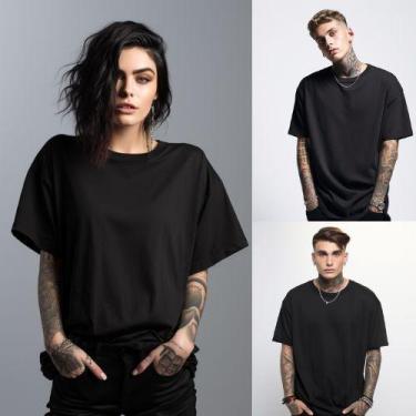 Imagem de Kit 3 Camisetas Camisa Blusa Masculina Lisa Basica Oversized Streetwea