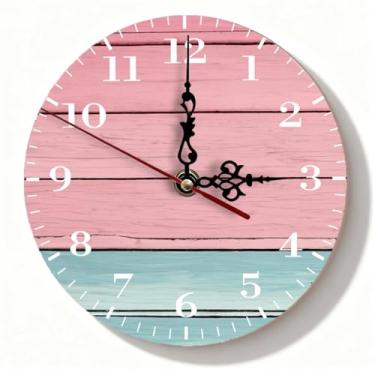 Imagem de Relógio de parede, silencioso, sem tique-taque, operado por bateria, relógios de madeira 037