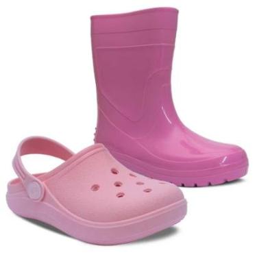 Imagem de Kit Bota Galocha E Babuche Sandalia Chinelo Infantil K40-Feminino