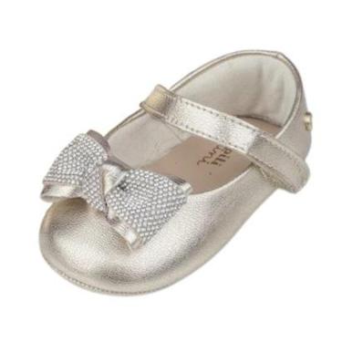 Imagem de Sapatilha Infantil Menina Bebê Laço Strass Nina Pampili-Feminino