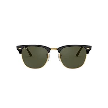 Imagem de Óculos de Sol Ray-Ban Clubmaster 0RB3016 W0365 Tam 49 / Preto/Ouro - Lentes Verde