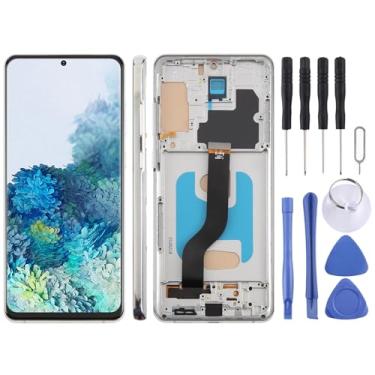 Imagem de Hiregolish Peças de reparo de tela, para Samsung Galaxy S20+ SM-G985F 6,5 polegadas TFT LCD digitalizador de tela conjunto completo com moldura, não suporta identificação de impressão digital (prata)