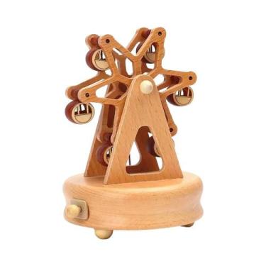 Imagem de Caixa De Música Retrô De Madeira Com Mecanismo De Corda, Decoração Vin